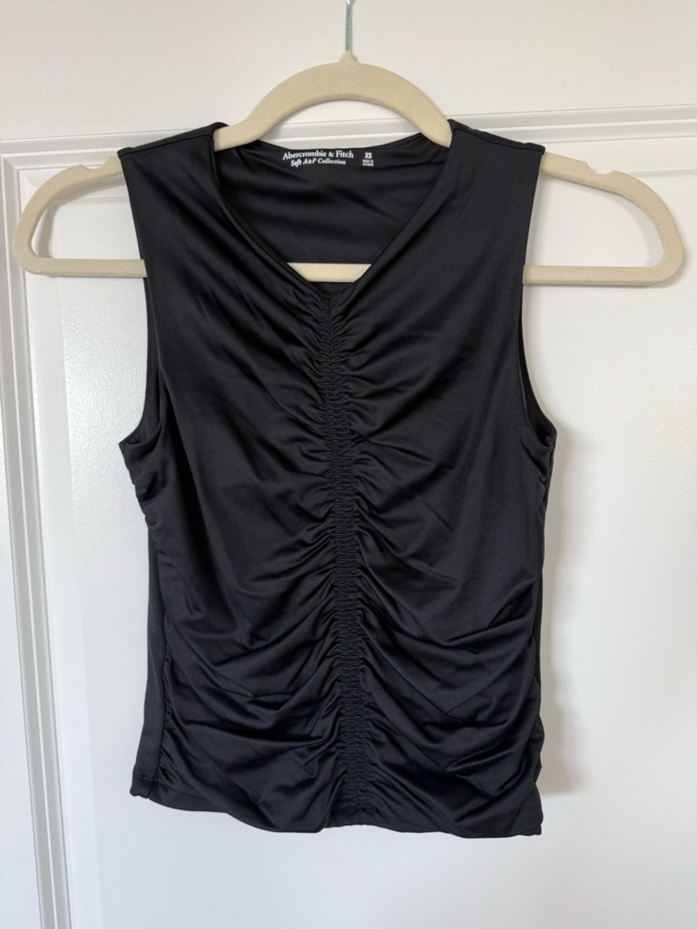 Abercrombie & Fitch Black Ruched Front Tank